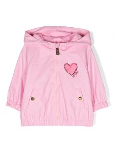 Moschino Kids veste bomber à logo imprimé - Rose