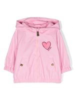 Moschino Kids veste bomber à logo imprimé - Rose - thumbnail