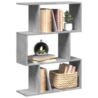 Kamerscherm / boekenkast 3-laags 70x24x97 cm hout betongrijs