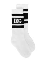 Dolce & Gabbana Kids chaussettes en coton stretch à logo imprimé - Blanc