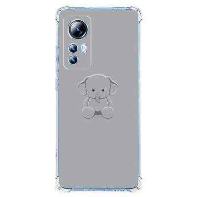 Xiaomi 12 Lite Stevig | Bumper Hoesje | Grijs Baby Olifant Xiaomi 12 Lite Stevig | Bumper Hoesje | Grijs Baby Olifant