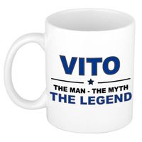 Naam cadeau mok/ beker Vito The man, The myth the legend 300 ml - Naam mokken - thumbnail
