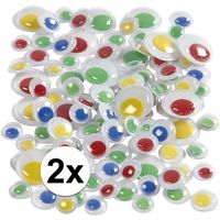 2x Wiebel oogjes met gekleurde pupillen 30 stuks 2x Wiebel oogjes met gekleurde pupillen 30 stuks