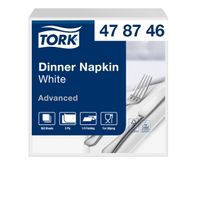 Dinerservetten Tork 2-laags 1/4-vouw 150st wit 478746