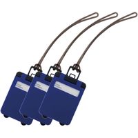 Pakket van 3x stuks kofferlabels kobalt blauw 9,5 cm