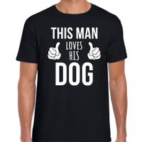 This man loves his dog / Deze man houdt van zijn hond - honden t-shirt zwart voor heren 2XL  -