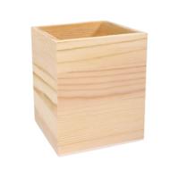 Pennenbakje - hout - 8 x 8 x 10 cm - vierkant - bureau organizer