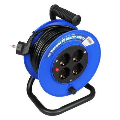 Haspel 15 meter 4V 3 x 1,0 mm2 met randaarde