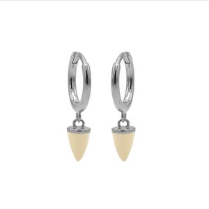 Karma Oorringen Hinged Hoops Emaille Cone Nude Zilver