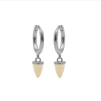 Karma Oorringen Hinged Hoops Emaille Cone Nude Zilver