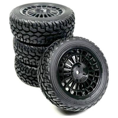 Absima 1:10 Rallywagen, Toerwagen Rally Street Complete wielen Rally, Street Zwart 4 stuk(s)