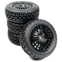 Absima 1:10 Rallywagen, Toerwagen Rally Street Complete wielen Rally, Street Zwart 4 stuk(s)