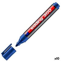Permanente markeerstift Edding 300 Blauw (10 Stuks)
