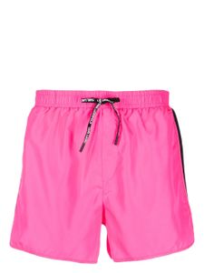 Karl Lagerfeld short de bain à bande logo - Rose