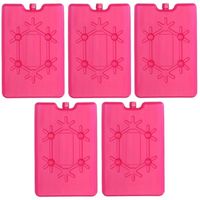 5x Koelelementen fel roze 16 cm