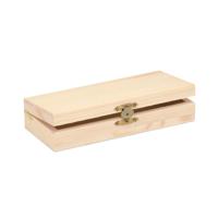 Glorex hobby houten kistje met sluiting en deksel - 20 x 10 x 5 cm - Sieraden/spulletjes/pennenbak   -