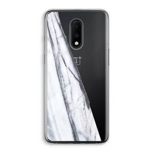 Gestreepte marmer: OnePlus 7 Transparant Hoesje