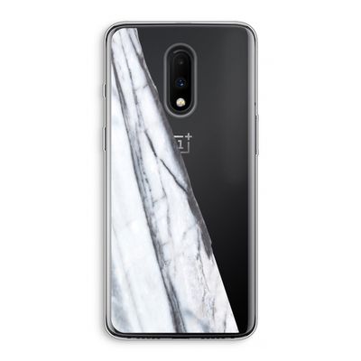 Gestreepte marmer: OnePlus 7 Transparant Hoesje