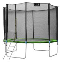 Trampoline Ø366 cm met veiligheidsnet, ladder en gevoerde stokken Groen tot 150kg HAUKI