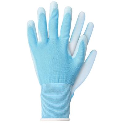 Werkhandschoenen licht polyester blauw L - Talentools