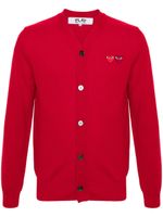 Comme Des Garçons Play cardigan en laine à logo appliqué - Rouge