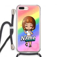 Chibi Maker vrouw: iPhone 8 Plus Transparant Hoesje met koord