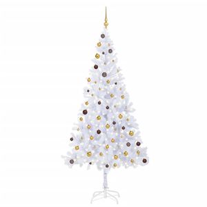 vidaXL Kunstkerstboom met verlichting en kerstballen 910 takken 210 cm