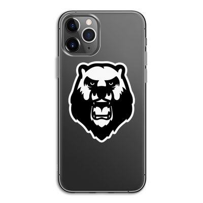 Angry Bear (white): iPhone 11 Pro Transparant Hoesje