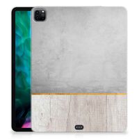 iPad Pro 12.9 (2020) | iPad Pro 12.9 (2021) Silicone Tablet Hoes Wood Concrete