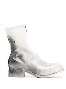 Guidi bottines à effet peint - Blanc