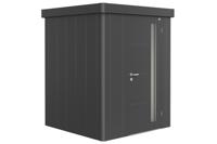 Biohort Metalen tuinhuis Neo - Enkele deur - Donkergrijs - 1A (180x180 cm)- Plat dak- Metaal- Biohort