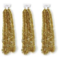 3x Gouden kerstslingers 5 x 270 cm kerstboom versieringen