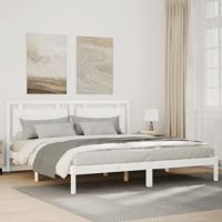 Bedframe extra lang zonder matras massief hout wit 180x220 cm