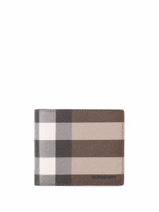 Burberry portefeuille à carreaux - Marron