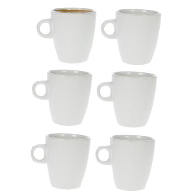 Cosy & trendy Koffiekopjes / bekers - 6x - wit - 190 ml - Keramiek - Glans finish