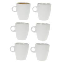 Cosy & trendy Koffiekopjes / bekers - 6x - wit - 190 ml - Keramiek - Glans finish