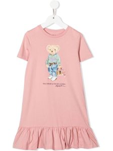 POLO RALPH LAUREN KIDS robe à imprimé Polo Bear - Rose