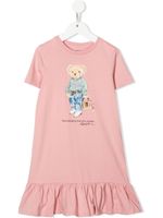 POLO RALPH LAUREN KIDS robe à imprimé Polo Bear - Rose