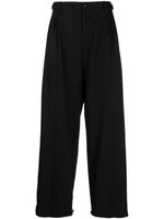 Yohji Yamamoto pantalon de costume ample en laine - Noir - thumbnail