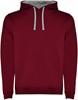 Roly RY1067 Men´s Urban Hooded Sweatshirt - Garnet Red 57/Heather Grey 58 - XS