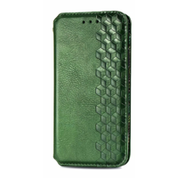 Samsung Galaxy A35 hoesje - Bookcase - Pasjeshouder - Portemonnee - Diamantpatroon - Kunstleer - Groen