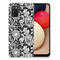 Samsung Galaxy A02s | TPU Case | Black Flowers