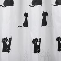 Differnz Cats douchegordijn 100% polyester - verzwaarde onderzoom - 180 x 200 cm