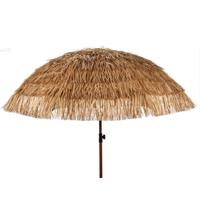 Raffia Design parasol - naturel - D220 cm - Inclusief Opbergtas - zomer/strand - Tropisch/hawaii sfe
