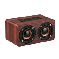 W5 draagbare HiFi shock Bass houten Bluetooth Speaker (donker bruin)