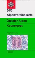 Wandelkaart 30/3 Alpenvereinskarte Ötztaler Alpen - Kaunergrat | Alpenverein