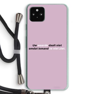 uw waarde daalt niet: Pixel 5a 5G Transparant Hoesje met koord