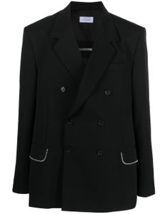 Off-White blazer en laine vierge à boutonnière croisée - Noir