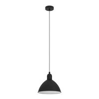 EGLO Priddy Hanglamp - E27 - Ø 30,5 cm - Zwart/Wit - Staal