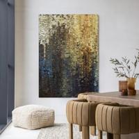 Urban Cotton Wandkleed 'Drops' 145 x 190cm in Frame - black